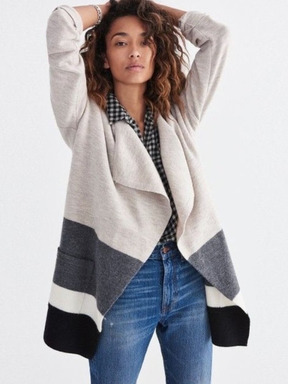 MADEWELL Meridian Sweater Jacket Oversized Open Cardigan XS/S